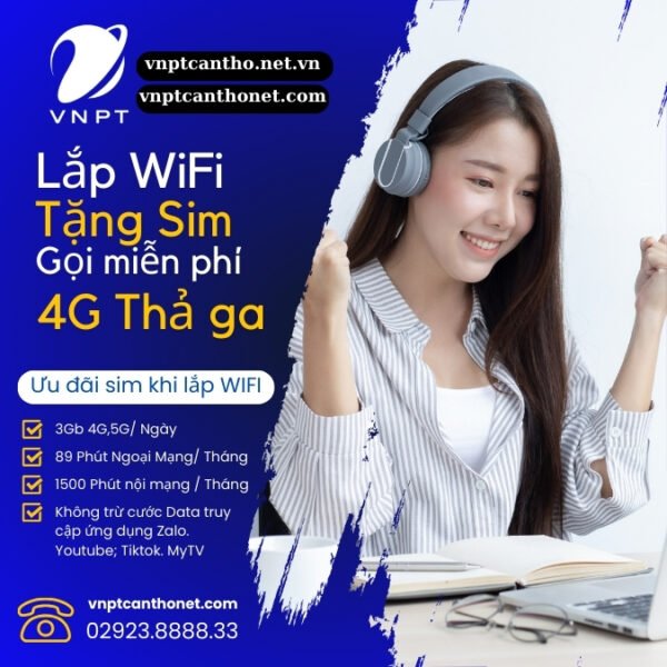 Lắp Wifi VNPT Tặng Sim Gọi Và 4G Miễn Phí Tương đương tặng 150.000 mỗi tháng